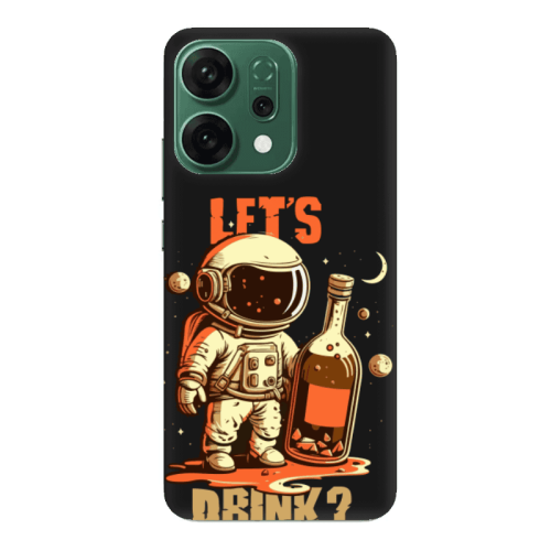 Oppo RENO 14 Lets drink Black Colored Silicone TPU Θήκη