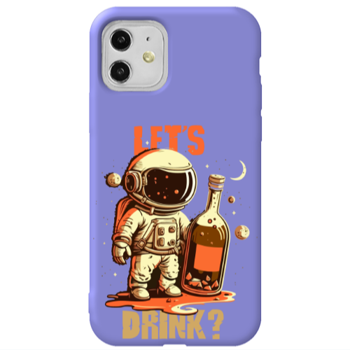 Apple iPhone 11  Lets drink Purple Colored Silicone TPU Θήκη