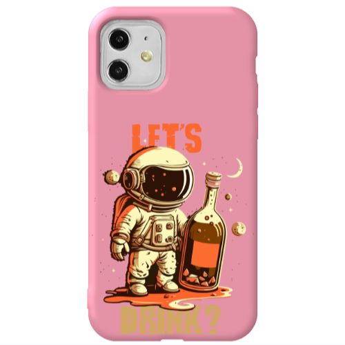 Apple iPhone 11  Lets drink Pink Colored Silicone TPU Θήκη