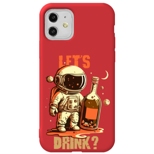 Apple iPhone 11  Lets drink Red Colored Silicone TPU Θήκη