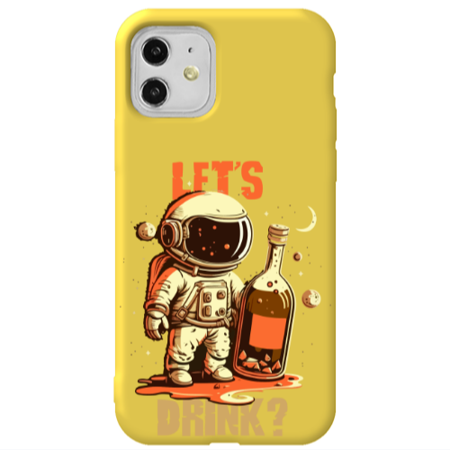 Apple iPhone 11  Lets drink Yellow Colored Silicone TPU Θήκη