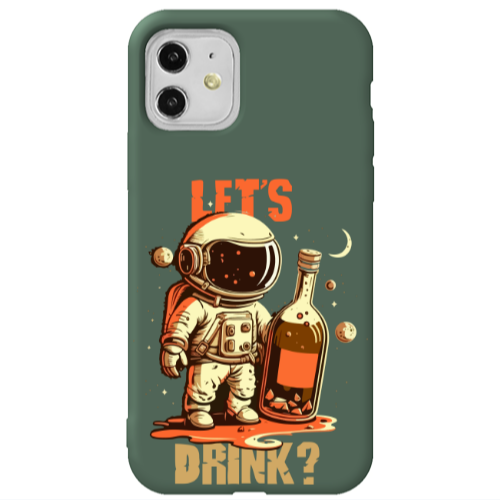 Apple iPhone 11  Lets drink Dark Green Colored Silicone TPU Θήκη