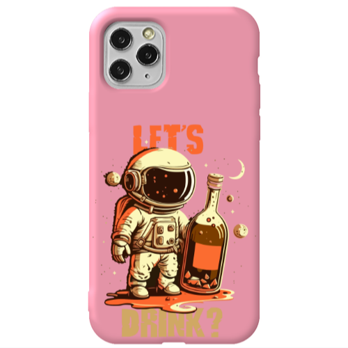 Apple iPhone 11 Pro Lets drink Pink Colored Silicone TPU Θήκη