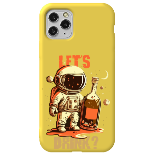 Apple iPhone 11 Pro Lets drink Yellow Colored Silicone TPU Θήκη