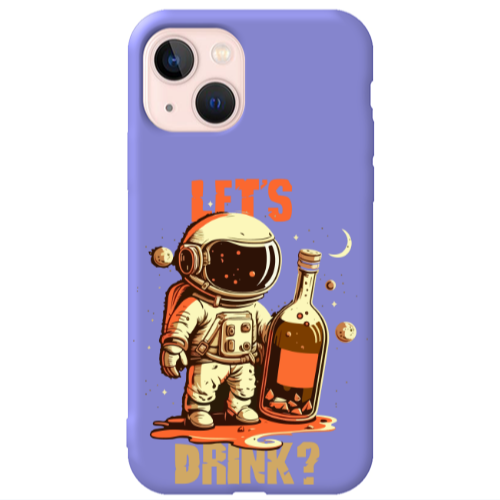 Apple iPhone 13 Lets drink Purple Colored Silicone TPU Θήκη