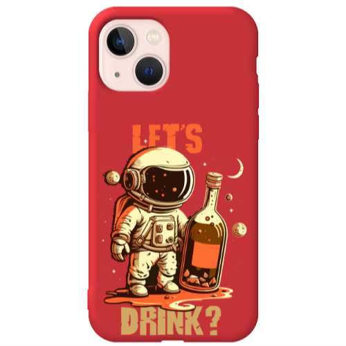 Apple iPhone 13 Lets drink Red Colored Silicone TPU Θήκη