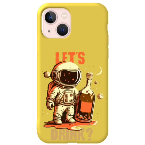 Apple iPhone 13 Lets drink Yellow Colored Silicone TPU Θήκη