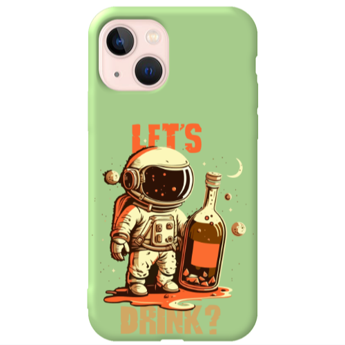 Apple iPhone 13 Lets drink Light Green Colored Silicone TPU Θήκη