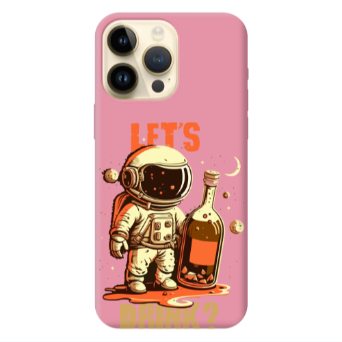 Apple iPhone 13 Pro Max Lets drink Pink Colored Silicone TPU Θήκη