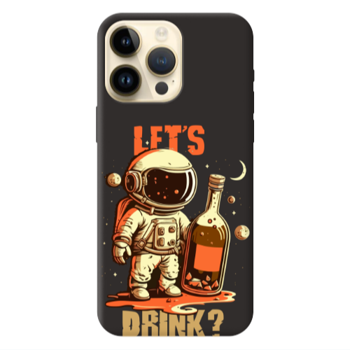 Apple iPhone 13 Pro Max Lets drink Black Colored Silicone TPU Θήκη
