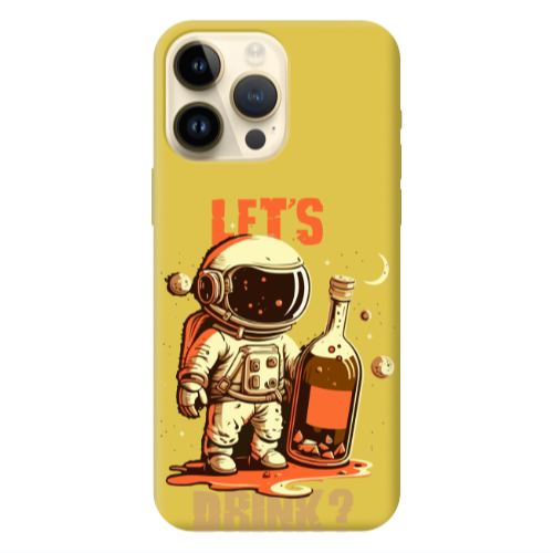 Apple iPhone 13 Pro Max Lets drink Yellow Colored Silicone TPU Θήκη