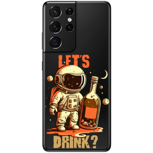 Samsung S21 Ultra Lets drink Transparent Silicone TPU Θήκη