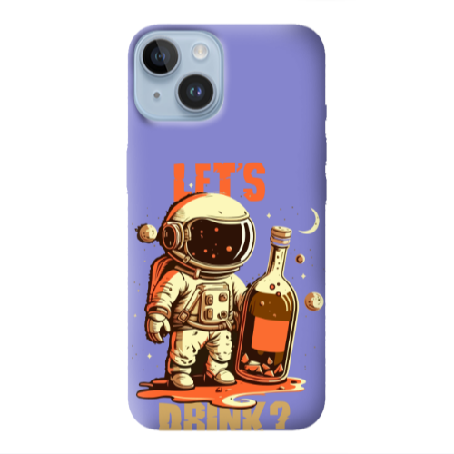 Apple iPhone 14  Lets drink Purple Colored Silicone TPU Θήκη