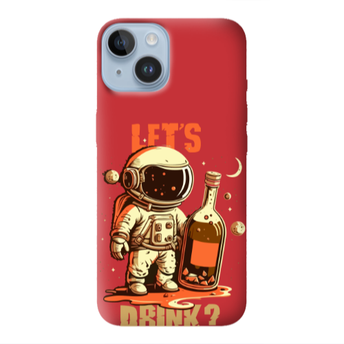 Apple iPhone 14 Plus Lets drink Red Colored Silicone TPU Θήκη