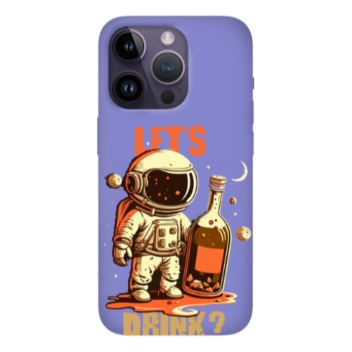 Apple iPhone 14 Pro  Lets drink Purple Colored Silicone TPU Θήκη