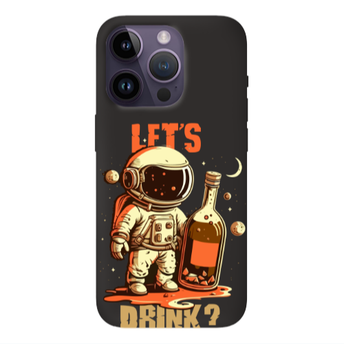 Apple iPhone 14 Pro  Lets drink Black Colored Silicone TPU Θήκη