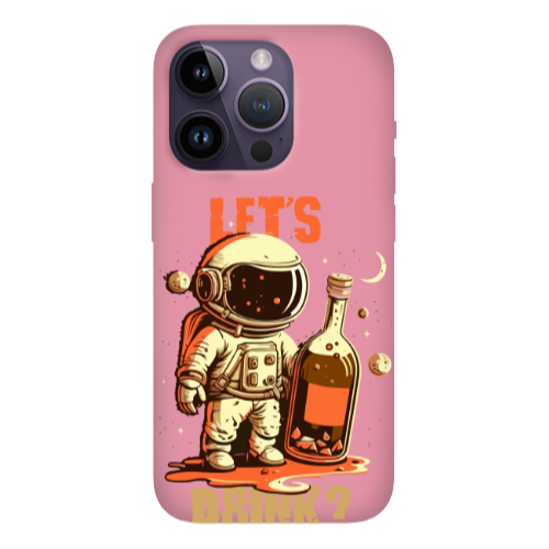 Apple iPhone 14 Pro Max Lets drink Pink Colored Silicone TPU Θήκη