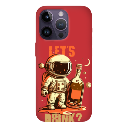 Apple iPhone 14 Pro Max Lets drink Red Colored Silicone TPU Θήκη