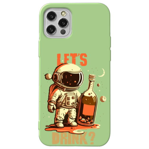 Apple iPhone 12 Pro Lets drink Light Green Colored Silicone TPU Θήκη