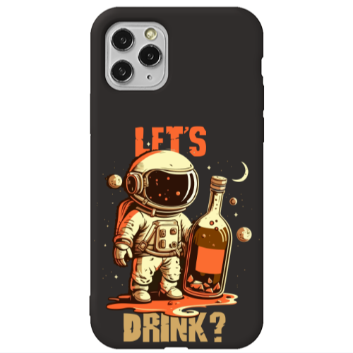 Apple iPhone 11 Pro Max Lets drink Black Colored Silicone TPU Θήκη