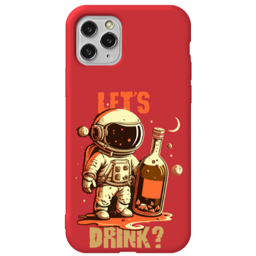 Apple iPhone 11 Pro Max Lets drink Red Colored Silicone TPU Θήκη
