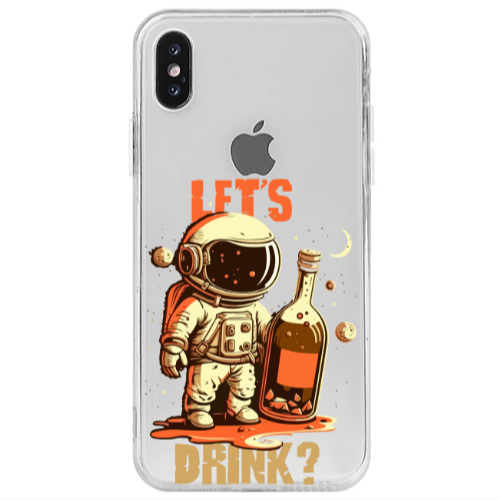 Apple iPhone Xs Lets drink Transparent Silicone TPU Θήκη