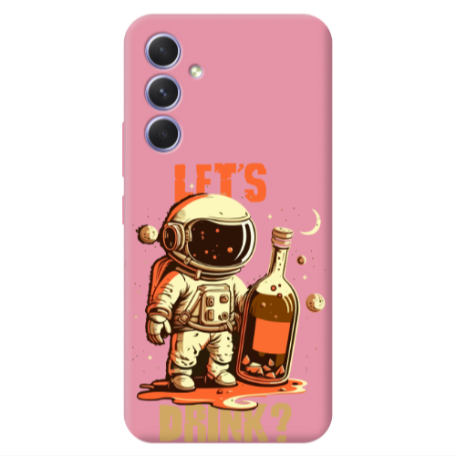 Samsung A54 Lets drink Pink Colored Silicone TPU Θήκη