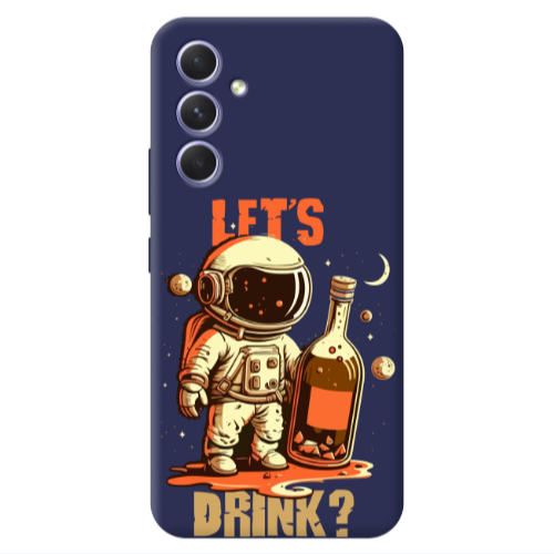 Samsung A54 Lets drink Dark blue Colored Silicone TPU Θήκη