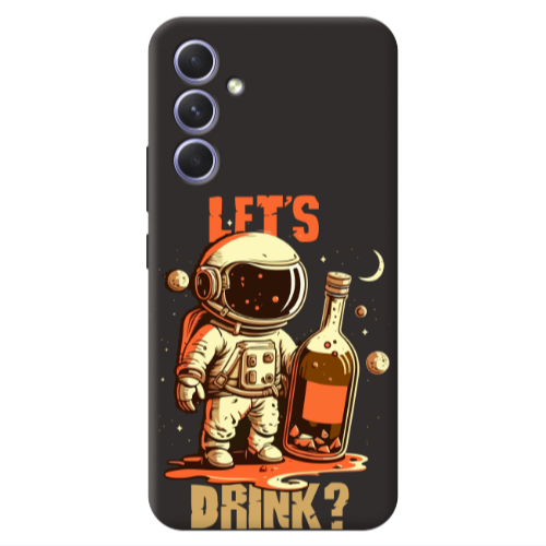 Samsung A54 Lets drink Black Colored Silicone TPU Θήκη