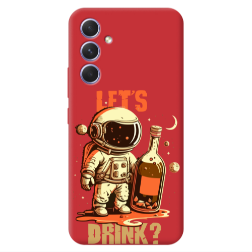 Samsung A54 Lets drink Red Colored Silicone TPU Θήκη