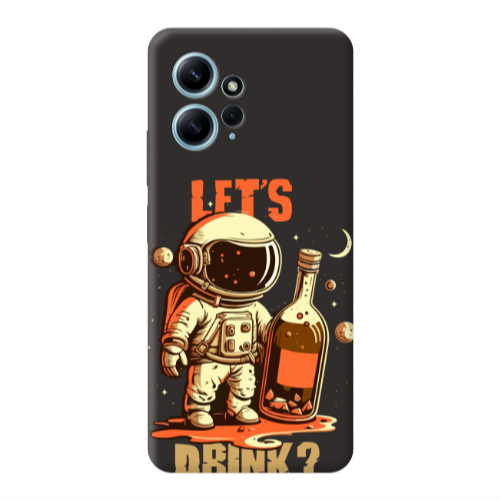 Xiaomi Redmi Note 12 4G Lets drink Black Colored Silicone TPU Θήκη