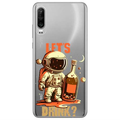 Huawei P30 Lets drink Transparent Silicone TPU Θήκη