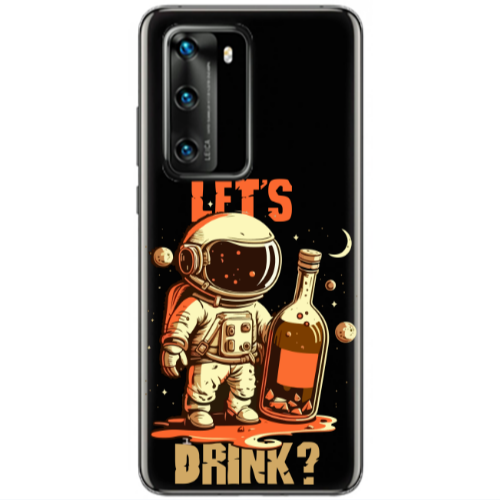 Huawei P40 Lets drink Transparent Silicone TPU Θήκη