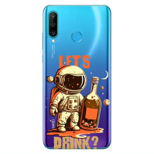Huawei P30 Lite Lets drink Transparent Silicone TPU Θήκη