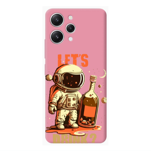 Xiaomi Redmi 12 Lets drink Pink Colored Silicone TPU Θήκη