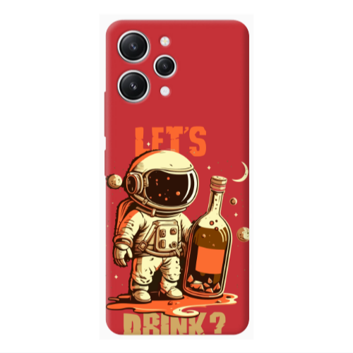 Xiaomi Redmi 12 Lets drink Red Colored Silicone TPU Θήκη