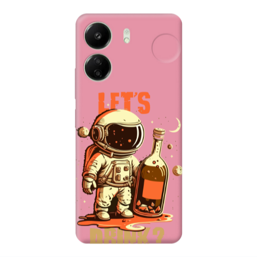 Xiaomi Redmi 13C Lets drink Pink Colored Silicone TPU Θήκη
