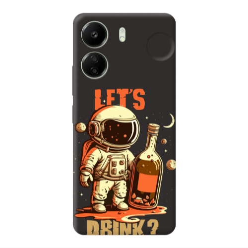 Xiaomi Redmi 13C Lets drink Black Colored Silicone TPU Θήκη