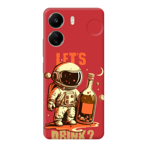 Xiaomi Redmi 13C Lets drink Red Colored Silicone TPU Θήκη