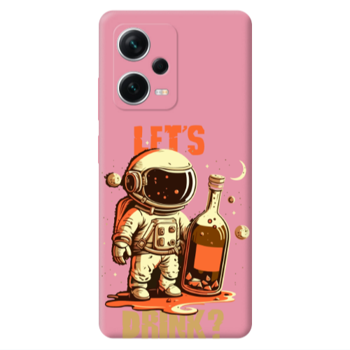 Xiaomi Poco X5 Lets drink Pink Colored Silicone TPU Θήκη