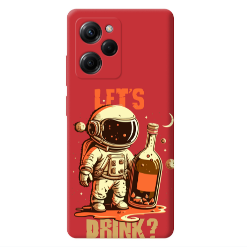 Xiaomi Poco X5 Pro Lets drink Red Colored Silicone TPU Θήκη