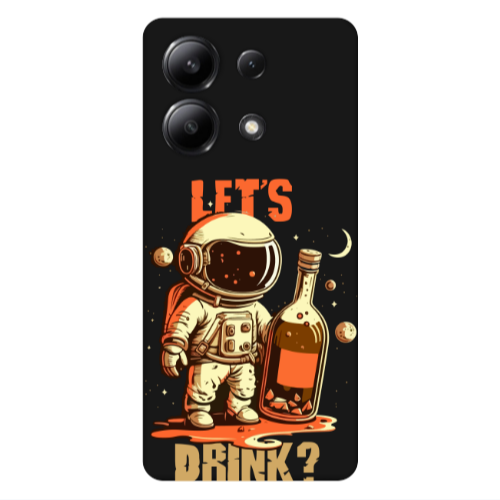 Xiaomi Redmi Note 13 4G Lets drink Black Colored Silicone TPU Θήκη