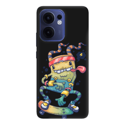 Oppo Reno13 FS Dangerous task Black Colored Silicone TPU Θήκη