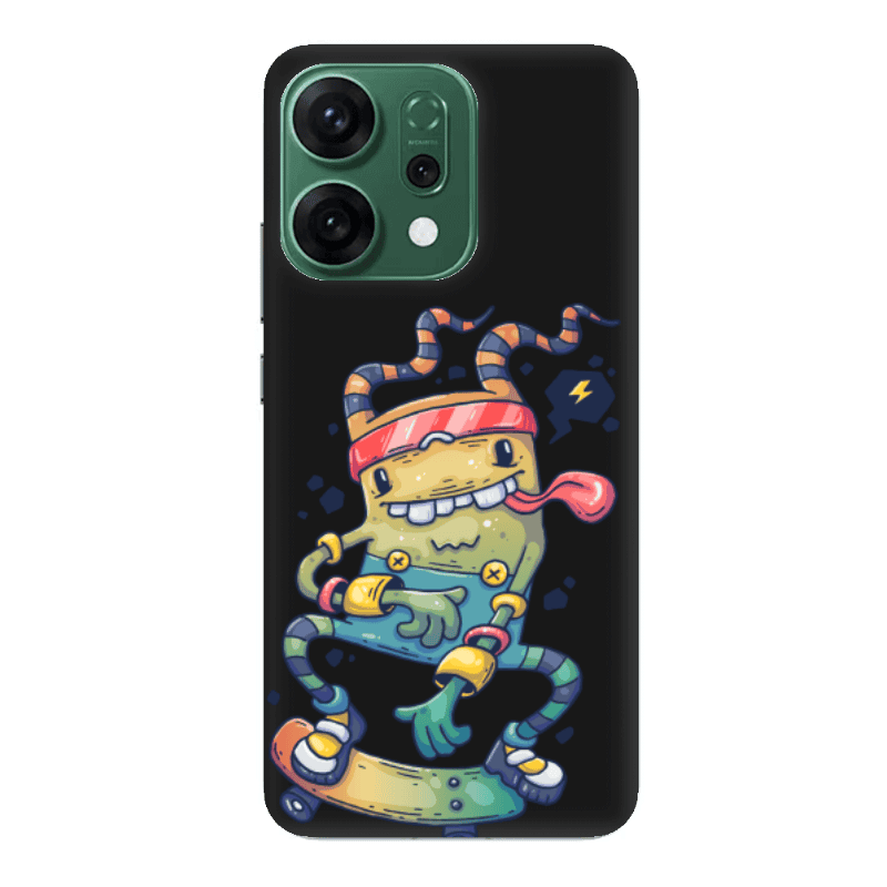 Oppo RENO 14 Dangerous task Black Colored Silicone TPU Θήκη