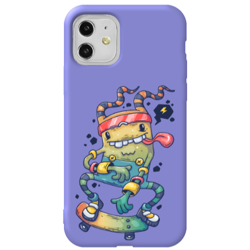 Apple iPhone 11  Dangerous task Purple Colored Silicone TPU Θήκη