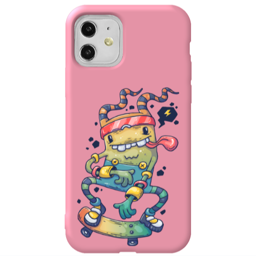 Apple iPhone 11  Dangerous task Pink Colored Silicone TPU Θήκη