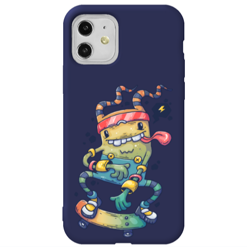 Apple iPhone 11  Dangerous task Dark blue Colored Silicone TPU Θήκη