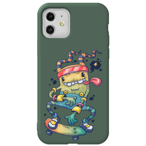 Apple iPhone 11  Dangerous task Dark Green Colored Silicone TPU Θήκη