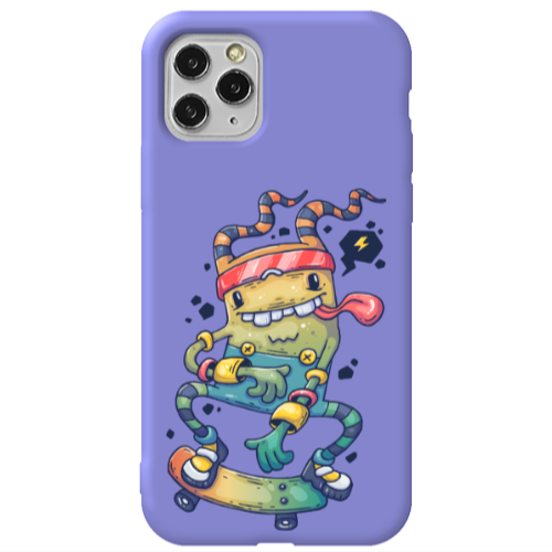 Apple iPhone 11 Pro Dangerous task Purple Colored Silicone TPU Θήκη