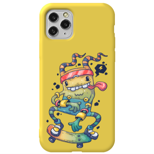 Apple iPhone 11 Pro Dangerous task Yellow Colored Silicone TPU Θήκη